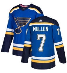 Youth Adidas St. Louis Blues #7 Joe Mullen Authentic Royal Blue Home NHL Jersey