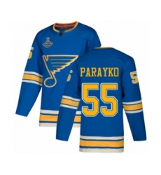Youth St. Louis Blues #55 Colton Parayko Authentic Navy Blue Alternate 2019 Stanley Cup Champions Hockey Jersey
