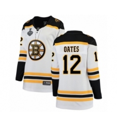 Women's Boston Bruins #12 Adam Oates Authentic White Away Fanatics Branded Breakaway 2019 Stanley Cup Final Bound Hockey Jersey