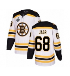 Men's Boston Bruins #68 Jaromir Jagr Authentic White Away 2019 Stanley Cup Final Bound Hockey Jersey