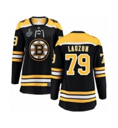 Women's Boston Bruins #79 Jeremy Lauzon Authentic Black Home Fanatics Branded Breakaway 2019 Stanley Cup Final Bound Hockey Jersey