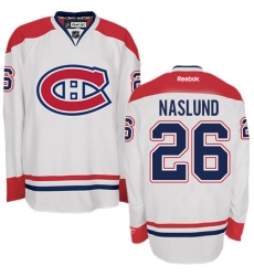 Women's Reebok Montreal Canadiens #26 Mats Naslund Authentic White Away NHL Jersey