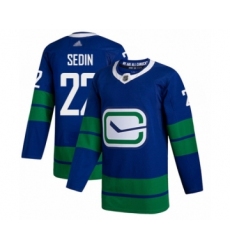 Youth Vancouver Canucks #22 Daniel Sedin Authentic Royal Blue Alternate Hockey Jersey