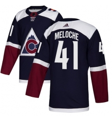 Men's Adidas Colorado Avalanche #41 Nicolas Meloche Authentic Navy Blue Alternate NHL Jersey