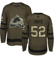 Youth Adidas Colorado Avalanche #52 Adam Foote Authentic Green Salute to Service NHL Jersey