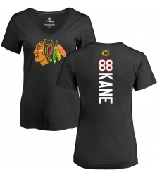 NHL Women's Adidas Chicago Blackhawks #88 Patrick Kane Black Backer T-Shirt