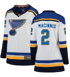 Women's St. Louis Blues #2 Al Macinnis Fanatics Branded White Away Breakaway NHL Jersey