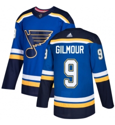 Men's Adidas St. Louis Blues #9 Doug Gilmour Authentic Royal Blue Home NHL Jersey