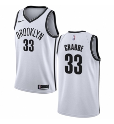 Men's Nike Brooklyn Nets #33 Allen Crabbe Authentic White NBA Jersey - Association Edition