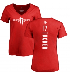 NBA Women's Nike Houston Rockets #17 PJ Tucker Red Backer T-Shirt