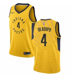 Women's Nike Indiana Pacers #4 Victor Oladipo Authentic Gold NBA Jersey Statement Edition