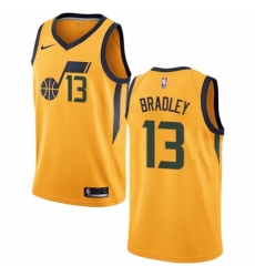 Men's Nike Utah Jazz #13 Tony Bradley Authentic Gold NBA Jersey Statement Edition