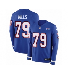 Youth Nike Buffalo Bills #79 Jordan Mills Limited Royal Blue Therma Long Sleeve NFL Jersey