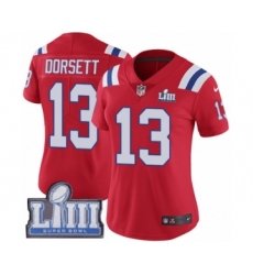 Women's Nike New England Patriots #13 Phillip Dorsett Red Alternate Vapor Untouchable Limited Player Super Bowl LIII Bound NFL Jersey