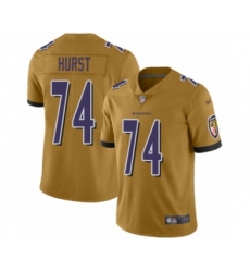 Youth Baltimore Ravens #74 James Hurst Limited Gold Inverted Legend Football Jersey