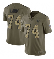 Men's Nike Houston Texans #74 Kendall Lamm Limited Olive Camo 2017 Salute to Service NFL Jersey