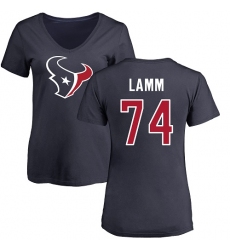 NFL Women's Nike Houston Texans #74 Kendall Lamm Navy Blue Name & Number Logo T-Shirt