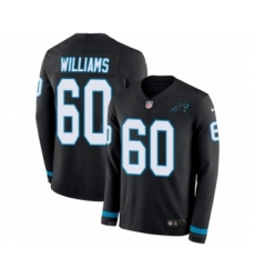 Youth Nike Carolina Panthers #60 Daryl Williams Limited Black Therma Long Sleeve NFL Jersey