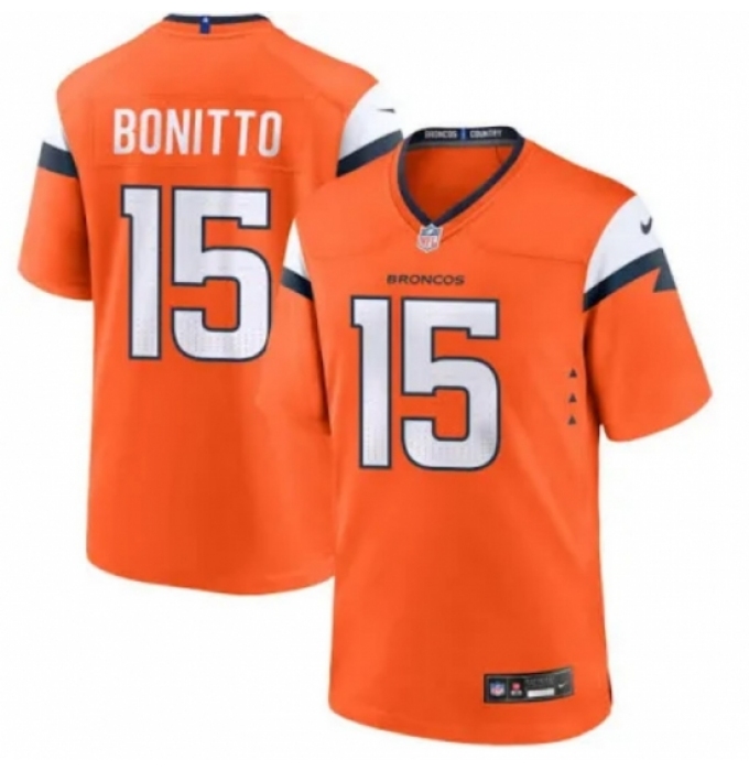 Men Denver Broncos #15 Nik Bonitto Orange 2024 Stitched NFL Jersey