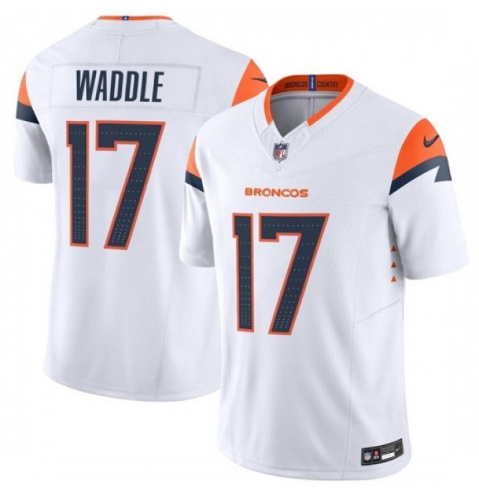 Men's Denver Broncos #17 Jaylen Waddle White 2026 F.U.S.E. Vapor Limited Stitched Football Jersey