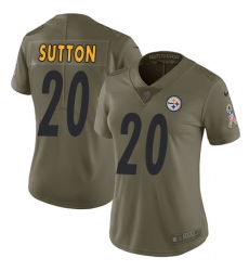 Women's Nike Pittsburgh Steelers #20 Cameron Sutton Limited Olive 2017 Salute to Service NFL Jersey