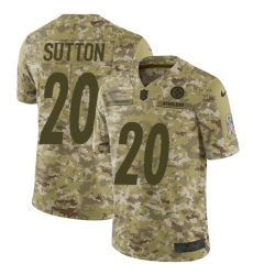 Youth Nike Pittsburgh Steelers #20 Cameron Sutton Limited Camo 2018 Salute to Service NFL Jersey