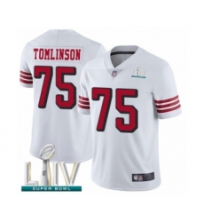 Youth San Francisco 49ers #75 Laken Tomlinson Limited White Rush Vapor Untouchable Super Bowl LIV Bound Football Jersey