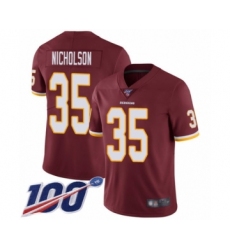 Men's Washington Redskins #35 Montae Nicholson Burgundy Red Team Color Vapor Untouchable Limited Player 100th Season Football Jersey