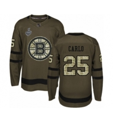 Youth Boston Bruins #25 Brandon Carlo Authentic Green Salute to Service 2019 Stanley Cup Final Bound Hockey Jersey