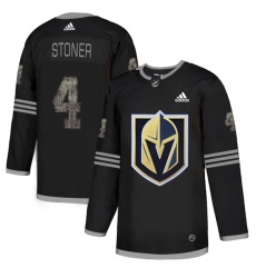 Men's Adidas Vegas Golden Knights #4 Clayton Stoner Black Authentic Classic Stitched NHL Jersey