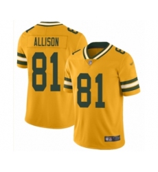Men's Green Bay Packers #81 Geronimo Allison Limited Gold Inverted Legend Football Jersey