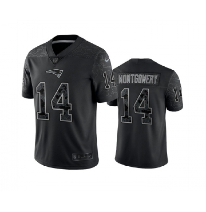 Men's New England Patriots #14 Ty Montgomery Black Reflective Limited Stitched Football Jersey