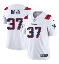Men's New England Patriots #37 Parker Romo White 2025 Vapor Limited Football Stitched Jersey
