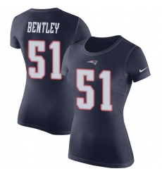 NFL Women's Nike New England Patriots #51 Ja'Whaun Bentley Navy Blue Rush Pride Name & Number T-Shirt
