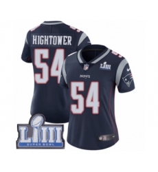 Women's Nike New England Patriots #54 Dont'a Hightower Navy Blue Team Color Vapor Untouchable Limited Player Super Bowl LIII Bound NFL Jersey