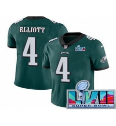 Men's Philadelphia Eagles #4 Jake Elliott Limited Green Super Bowl LVII Vapor Jersey