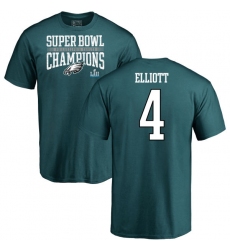 Nike Philadelphia Eagles #4 Jake Elliott Green Super Bowl LII Champions T-Shirt