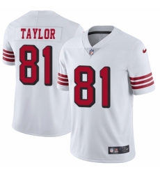 Men's Nike San Francisco 49ers #81 Trent Taylor Elite White Rush Vapor Untouchable NFL Jersey