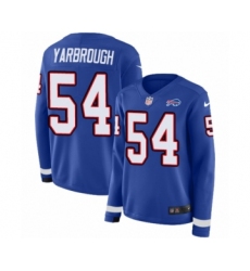 Women's Nike Buffalo Bills #54 Eddie Yarbrough Limited Royal Blue Therma Long Sleeve NFL Jersey
