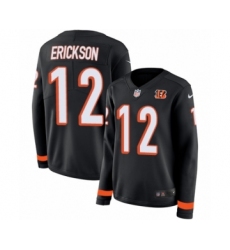 Women's Nike Cincinnati Bengals #12 Alex Erickson Limited Black Therma Long Sleeve NFL Jersey