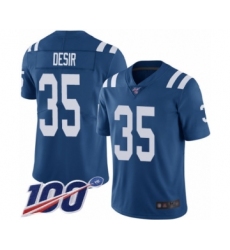 Men's Indianapolis Colts #35 Pierre Desir Royal Blue Team Color Vapor Untouchable Limited Player 100th Season Football Jersey