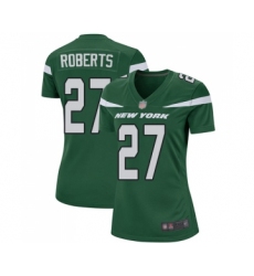 Women's New York Jets #27 Darryl Roberts Game Green Team Color Football Jersey
