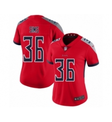 Women's Tennessee Titans #36 LeShaun Sims Limited Red Inverted Legend Football Jersey