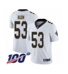 Men's New Orleans Saints #53 A.J. Klein White Vapor Untouchable Limited Player 100th Season Football Jersey