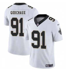 Men's New Orleans Saints #91 Davon Godchaux White 2025 Vapor Limited Football Stitched Jersey
