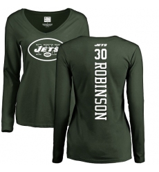 NFL Women's Nike New York Jets #30 Rashard Robinson Green Backer Long Sleeve T-Shirt