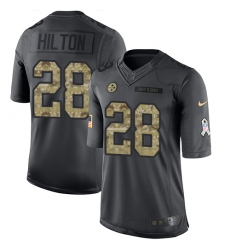 Men's Nike Pittsburgh Steelers #28 Mike Hilton Limited Black 2016 Salute to Service NFL Jersey