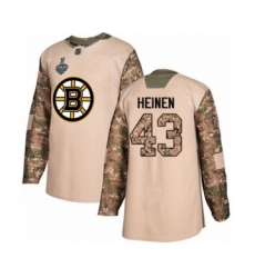 Youth Boston Bruins #43 Danton Heinen Authentic Camo Veterans Day Practice 2019 Stanley Cup Final Bound Hockey Jersey