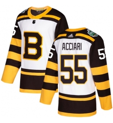 Youth Adidas Boston Bruins #55 Noel Acciari Authentic White 2019 Winter Classic NHL Jersey