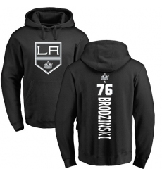 NHL Adidas Los Angeles Kings #76 Jonny Brodzinski Black Backer Pullover Hoodie